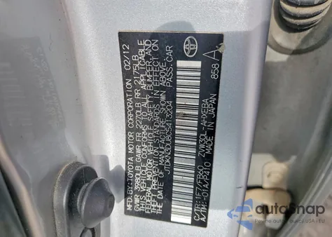 2012 Toyota Prius from USA, damaged, VIN JTDKN3DU8C5413204